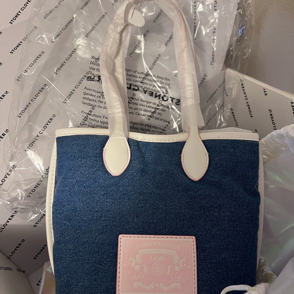 Stoney Clover Lane Little Tote Denim Pink - Picture 3 of 3